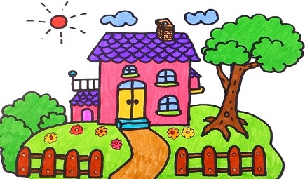 نقاشی خانه درختی ساده